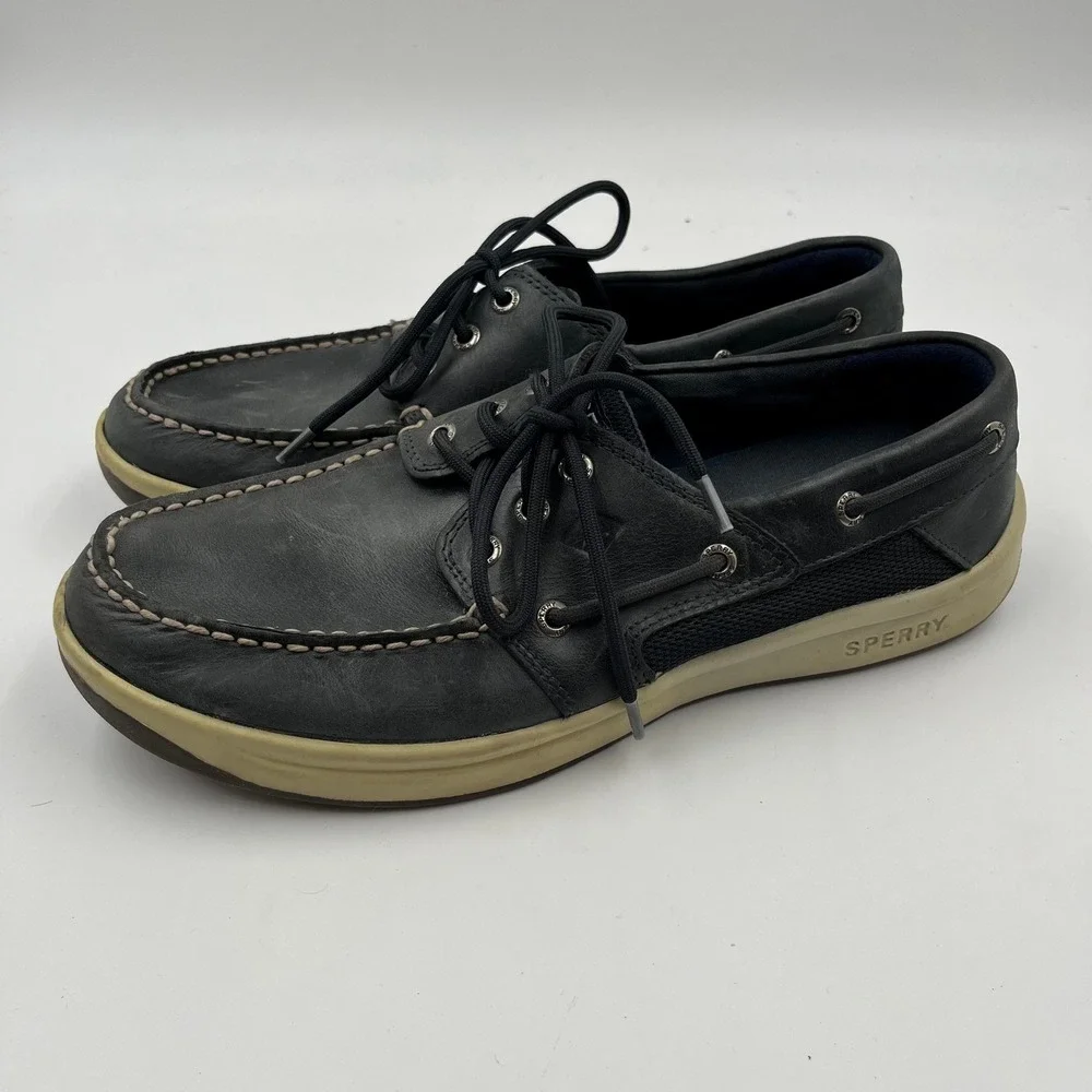 Sperry Top Sider Men's Memory Foam Leather Boat Shoes Navy‎ - Size 10